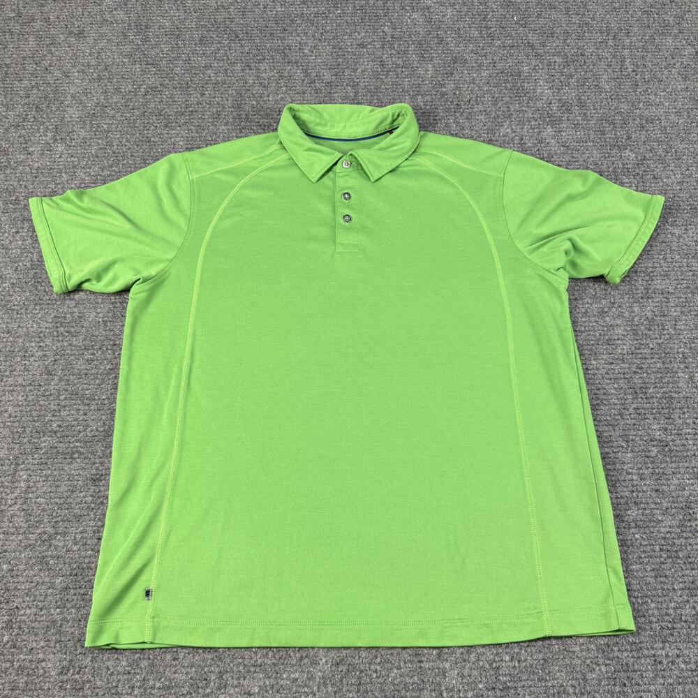Tommy Bahama Polo Shirt Mens XL Green Performance Golf Short Sleeve Lightweight